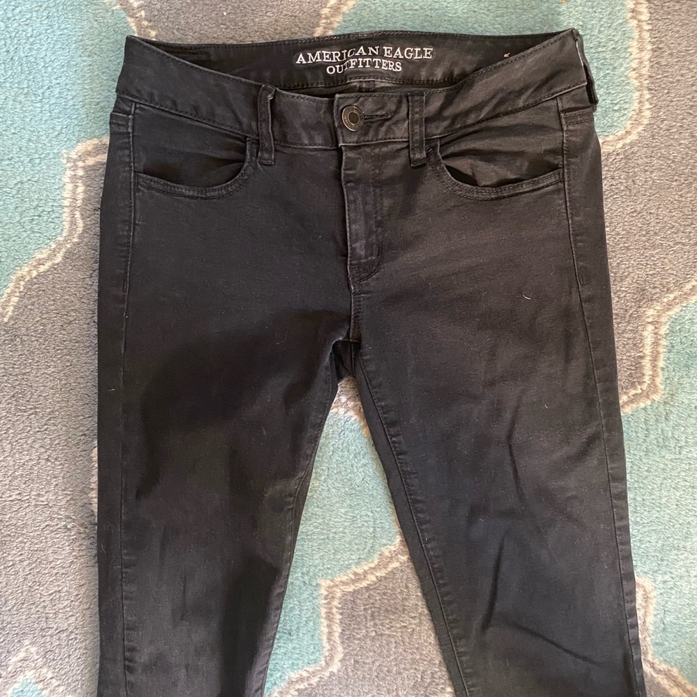 American Eagle Jegging 6 Tall Black Denim VGUC